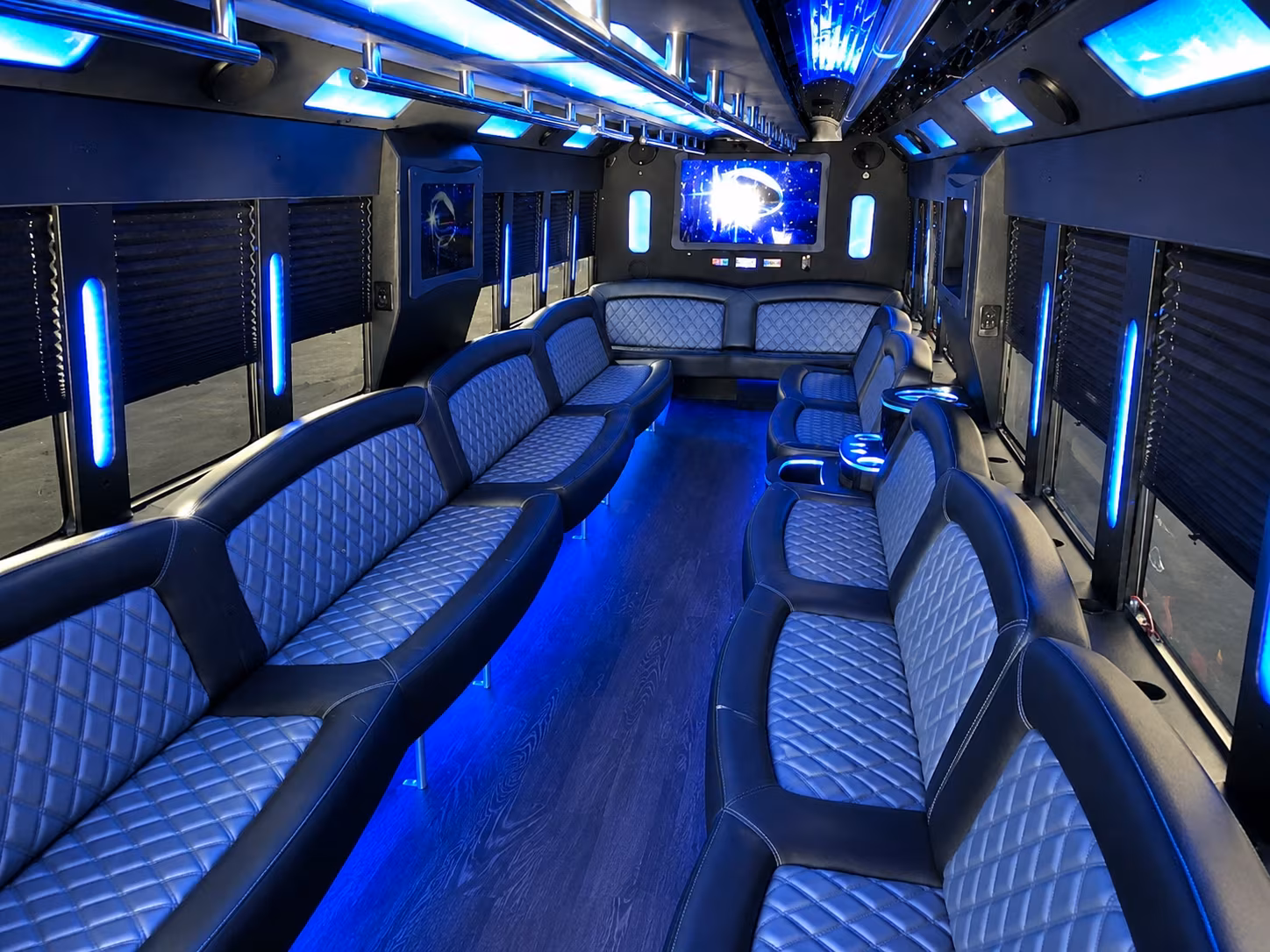 18 Passenger Party Bus Interior