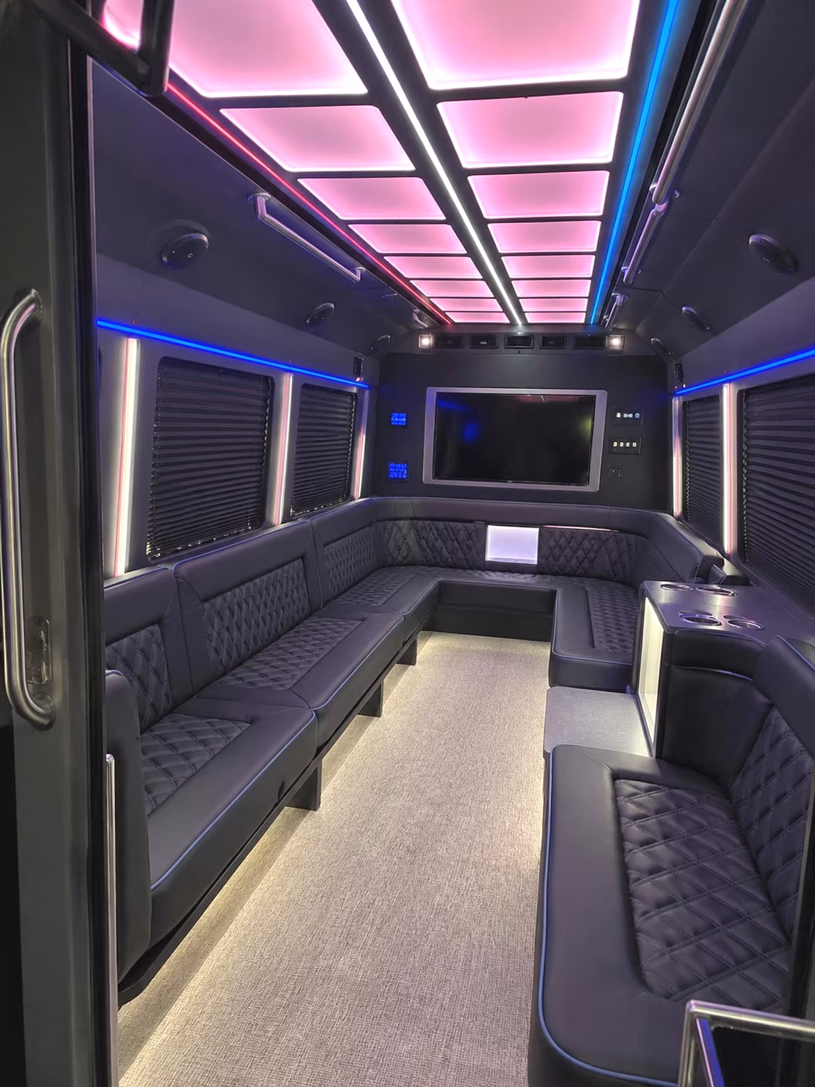 Gainesville Wedding Transportation party bus interior
