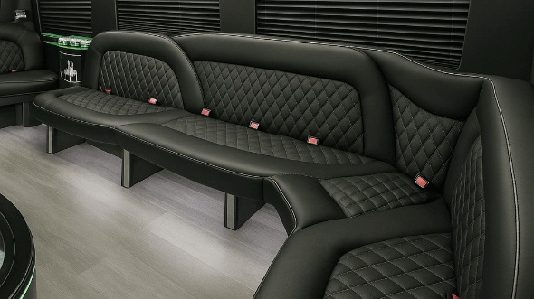 Interior of Charter Bus Company Port Orange's 14 Passenger Sprinter Limousine in Port Orange