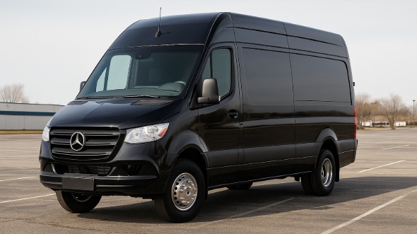 Exterior of Charter Bus Company Palm Coast's 14 Passenger Sprinter Limousine in Palm Coast