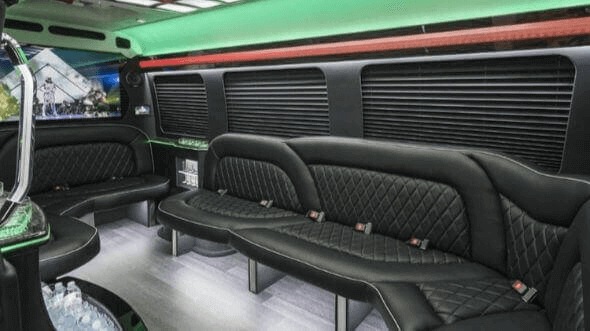 Interior of Charter Bus Company Jacksonville's 15 Passenger Party Bus in Jacksonville