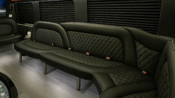 Interior of Charter Bus Company Orlando's 15 Passenger Party Bus in Orlando