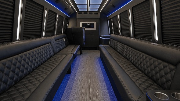 Interior of Charter Bus Company Ocala's 25 Passenger Party Bus in Ocala