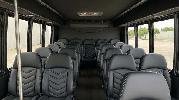 Interior of Charter Bus Company Gainesville's 28 Passenger Minibus in Gainesville