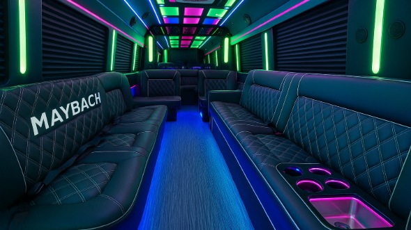 Interior of Charter Bus Company Deltona's 28 Passenger Party Bus in Deltona