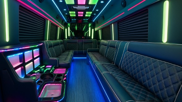 Interior of Charter Bus Company Ocala's 28 Passenger Party Bus in Ocala