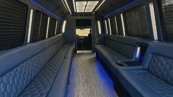 Interior of Charter Bus Company Orlando's 28 Passenger Party Bus in Orlando
