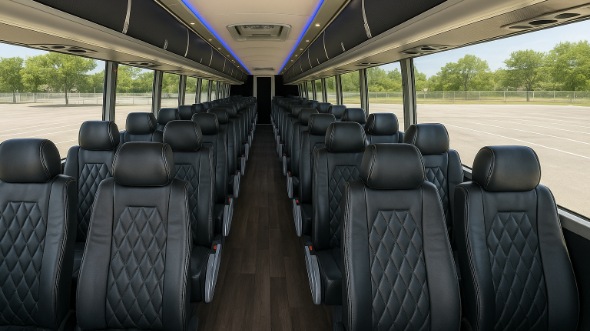 Interior of Charter Bus Company Gainesville's 46 Passenger Charter Bus in Gainesville