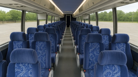 Interior of Charter Bus Company Gainesville's 47 Passenger Charter Bus in Gainesville