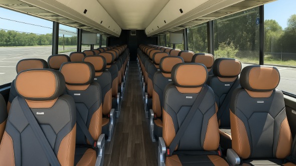 Interior of Charter Bus Company Gainesville's 48 Passenger Charter Bus in Gainesville