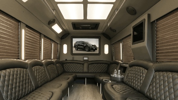 Interior of Charter Bus Company Deltona's 50 Passenger Party Bus in Deltona