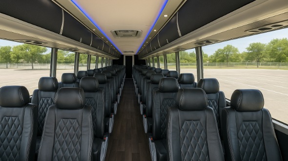 Interior of Charter Bus Company Gainesville's 54 Passenger Charter Bus in Gainesville