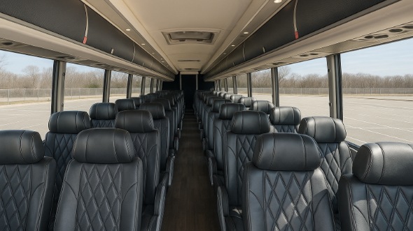 Interior of Charter Bus Company Gainesville's 55 Passenger Charter Bus in Gainesville